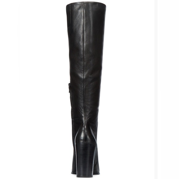 KENNETH COLE New York JUSTIN Knee-High 100% Leather BLACK Boots 8.5 - Picture 3 of 6